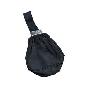 Antique Black Hand Bag with Wristlet and Lucite Clasp